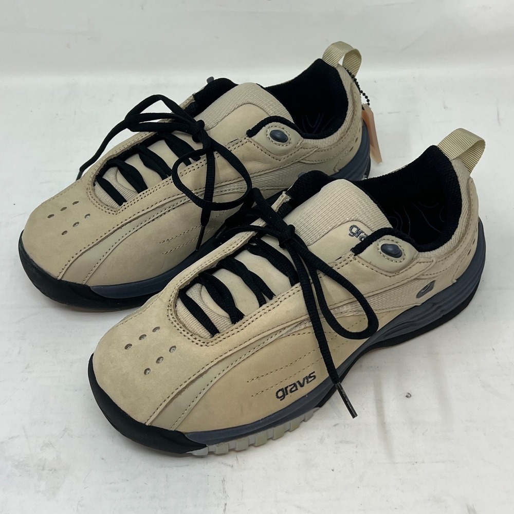 Gravis Nineteen Sneakers‎ Men's 8.5 Tan Suede Black Laces Skate Style VTG NIB